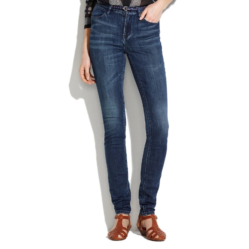 Madewell Womens Size 24 Skinny Skinny High Riser Denim Jeans Dark Wash Stretch